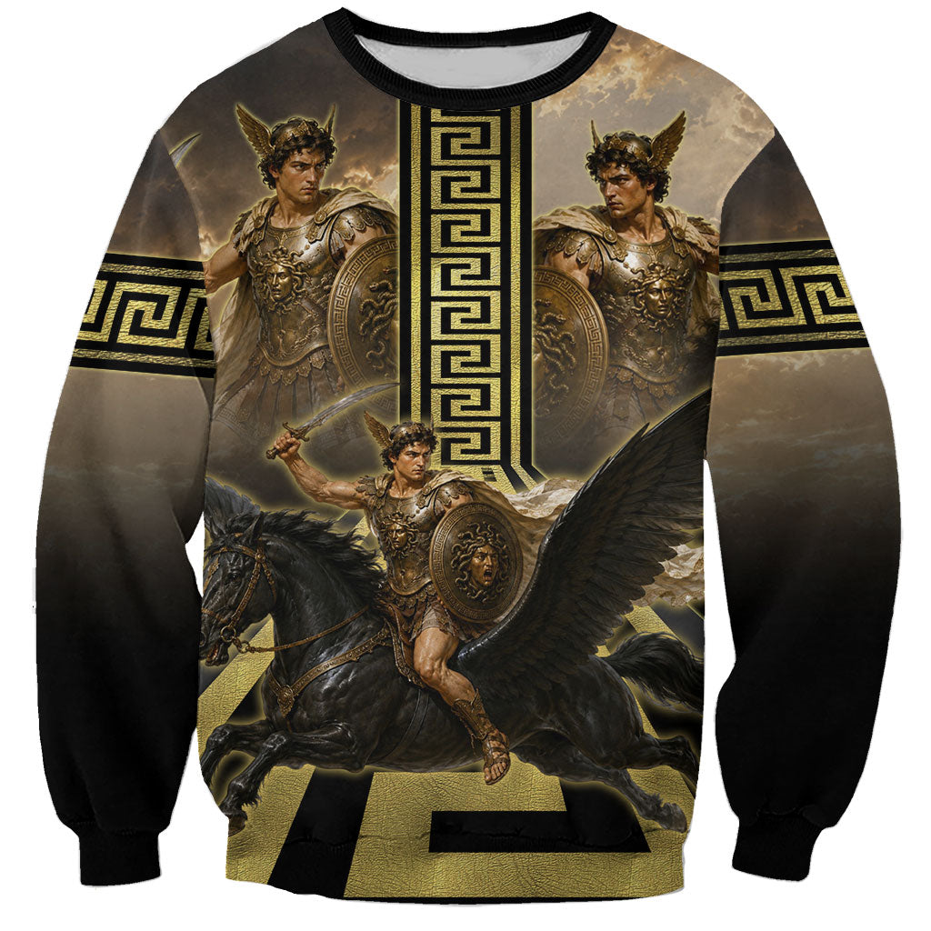 Perseus Greek Mythology Sweatshirt Ancient Greece Warrior Legend Pegasus Classical Art