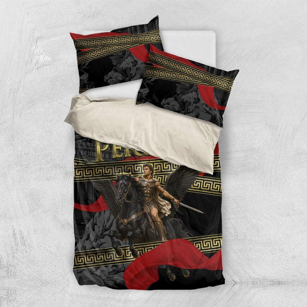 Perseus Greek Mythology Bedding Set Ancient Greece Warrior Pegasus Legend Classical Art