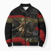 Perseus Greek Mythology Bomber Puffer Jacket Ancient Greece Warrior Pegasus Legend Classical Art