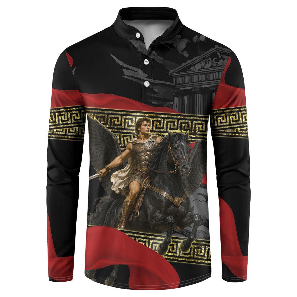 Perseus Greek Mythology Button Sweatshirt Ancient Greece Warrior Pegasus Legend Classical Art