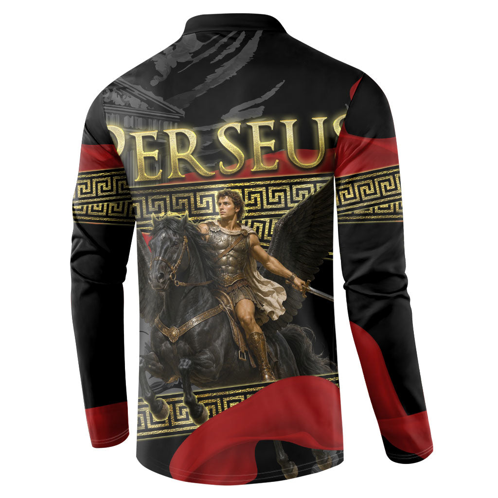 Perseus Greek Mythology Button Sweatshirt Ancient Greece Warrior Pegasus Legend Classical Art
