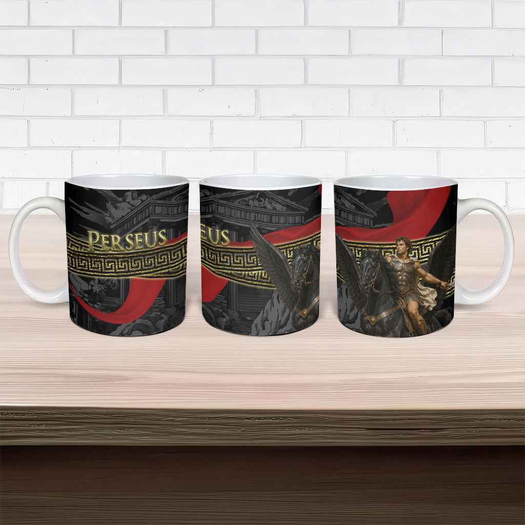 Perseus Greek Mythology Ceramic Mug Ancient Greece Warrior Pegasus Legend Classical Art