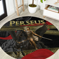 Perseus Greek Mythology Round Carpet Ancient Greece Warrior Pegasus Legend Classical Art