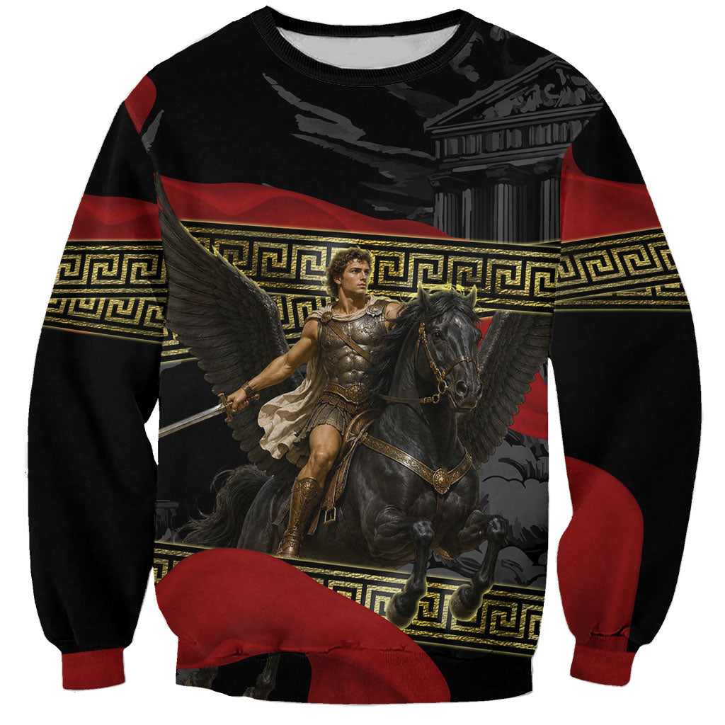 Perseus Greek Mythology Sweatshirt Ancient Greece Warrior Pegasus Legend Classical Art