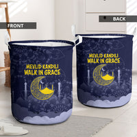 Mevlid Kandili Islamic Mosque Crescent Laundry Basket Islamic Floral Pattern Crescent Moon Night