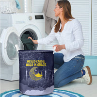 Mevlid Kandili Islamic Mosque Crescent Laundry Basket Islamic Floral Pattern Crescent Moon Night