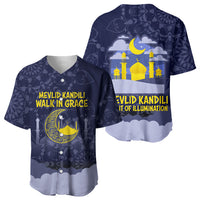 Mevlid Kandili Islamic Mosque Crescent Baseball Jersey Islamic Floral Pattern Crescent Moon Night