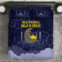 Mevlid Kandili Islamic Mosque Crescent Bedding Set Islamic Floral Pattern Crescent Moon Night