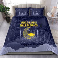 Mevlid Kandili Islamic Mosque Crescent Bedding Set Islamic Floral Pattern Crescent Moon Night