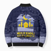 Mevlid Kandili Islamic Mosque Crescent Bomber Puffer Jacket Islamic Floral Pattern Crescent Moon Night