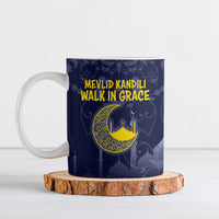 Mevlid Kandili Islamic Mosque Crescent Ceramic Mug Islamic Floral Pattern Crescent Moon Night