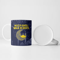 Mevlid Kandili Islamic Mosque Crescent Ceramic Mug Islamic Floral Pattern Crescent Moon Night