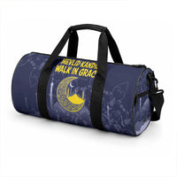 Mevlid Kandili Islamic Mosque Crescent Duffle Bag Islamic Floral Pattern Crescent Moon Night