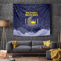 Mevlid Kandili Islamic Mosque Crescent Tapestry Islamic Floral Pattern Crescent Moon Night