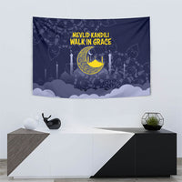 Mevlid Kandili Islamic Mosque Crescent Tapestry Islamic Floral Pattern Crescent Moon Night
