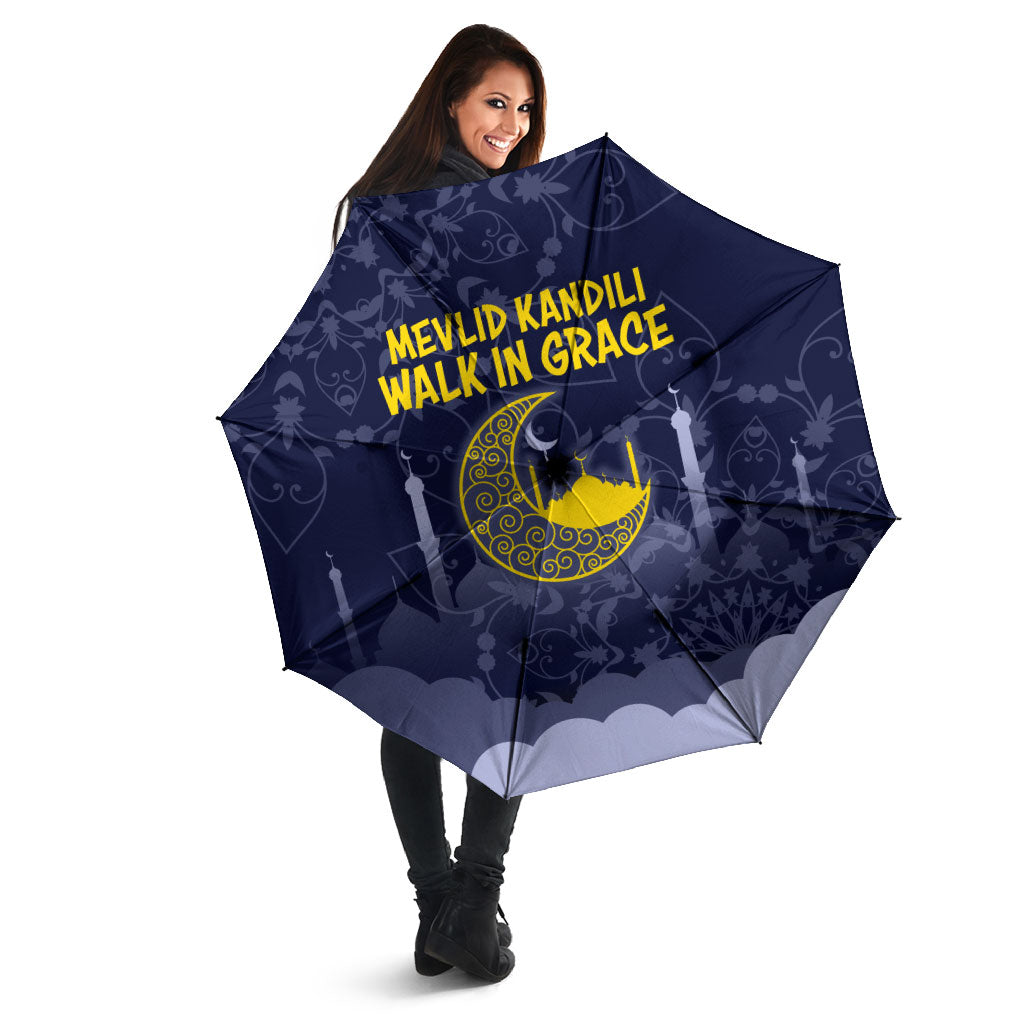 Mevlid Kandili Islamic Mosque Crescent Umbrella Islamic Floral Pattern Crescent Moon Night