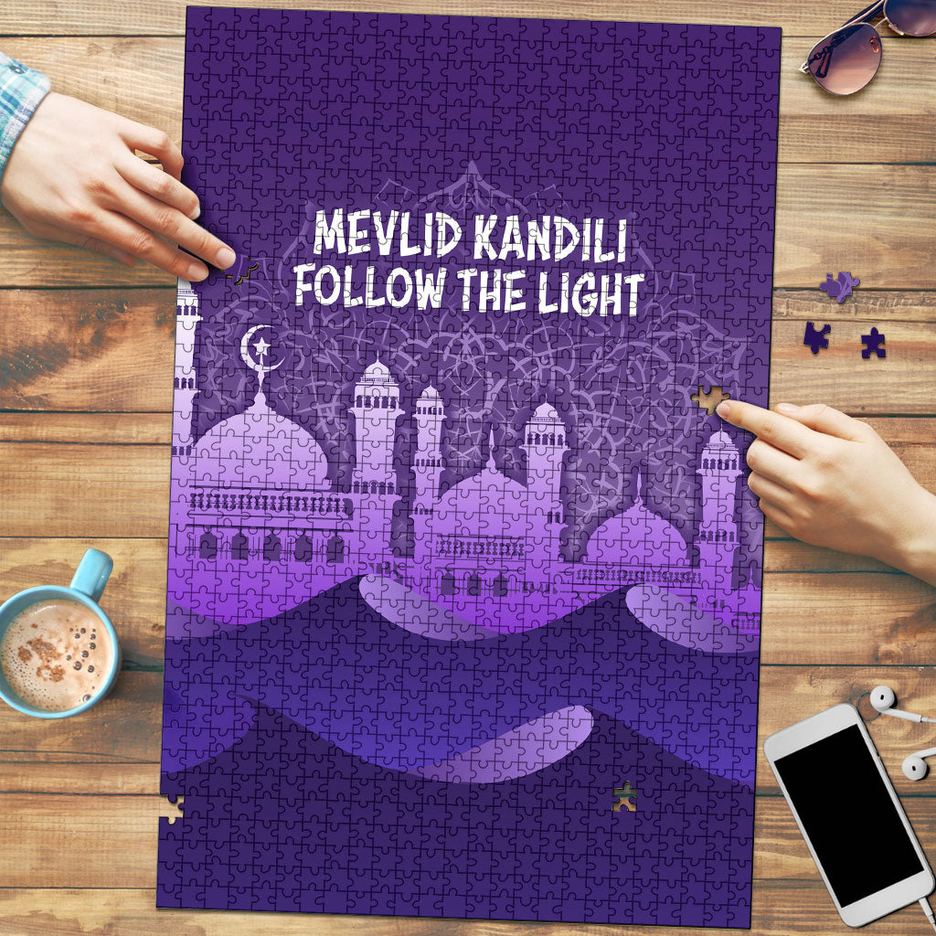 Mevlid Kandili Islamic Mosque Crescent Puzzle Islamic Geometric Pattern Night Sky Spiritual Silhouette