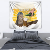 Funny Cat Drinking Beer Not Today Tapestry Funny Drinking Meme Graphic Vintage Bar Humor