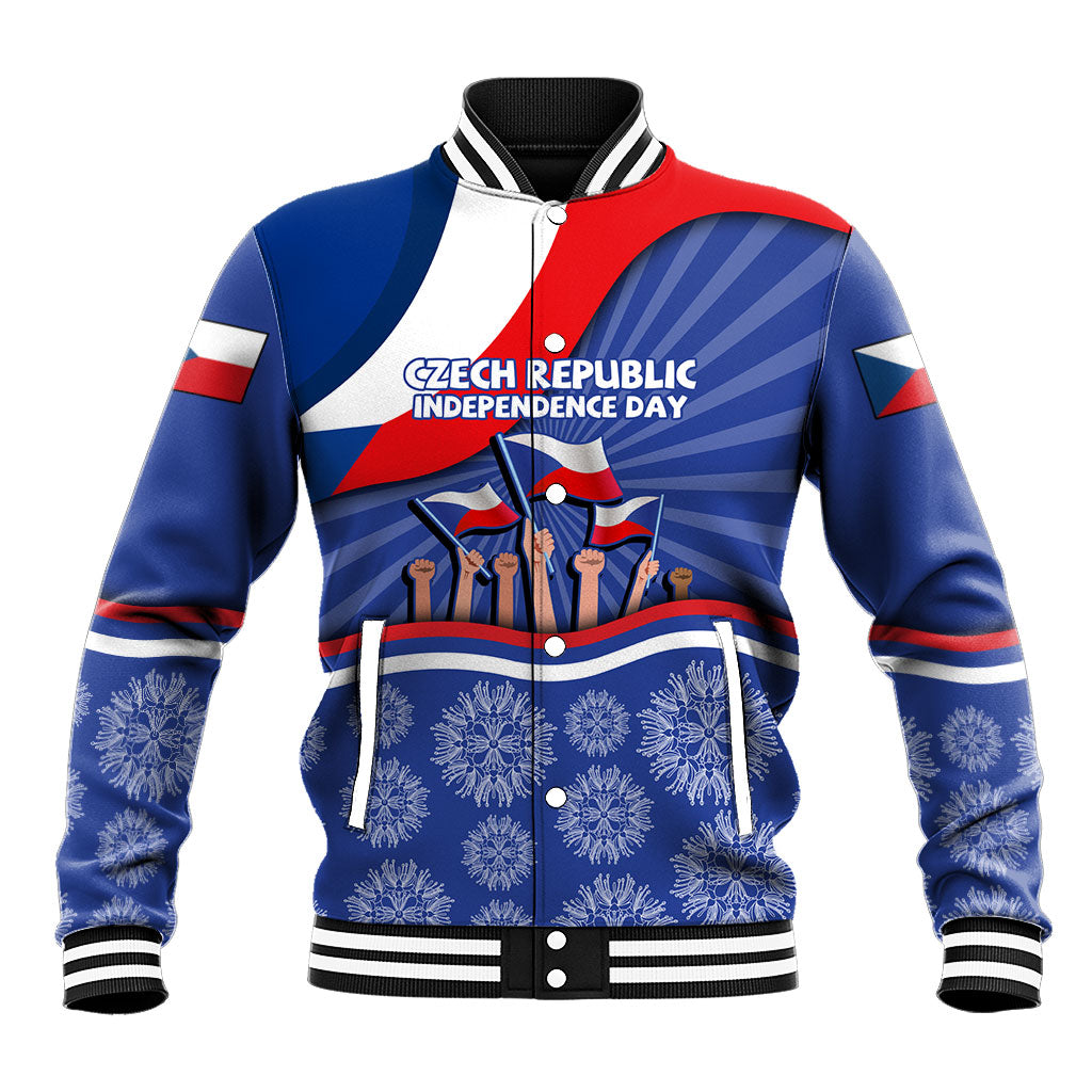 Czech Republic Independence Day Baseball Jacket Patriotic Flag Raised Fist Pride