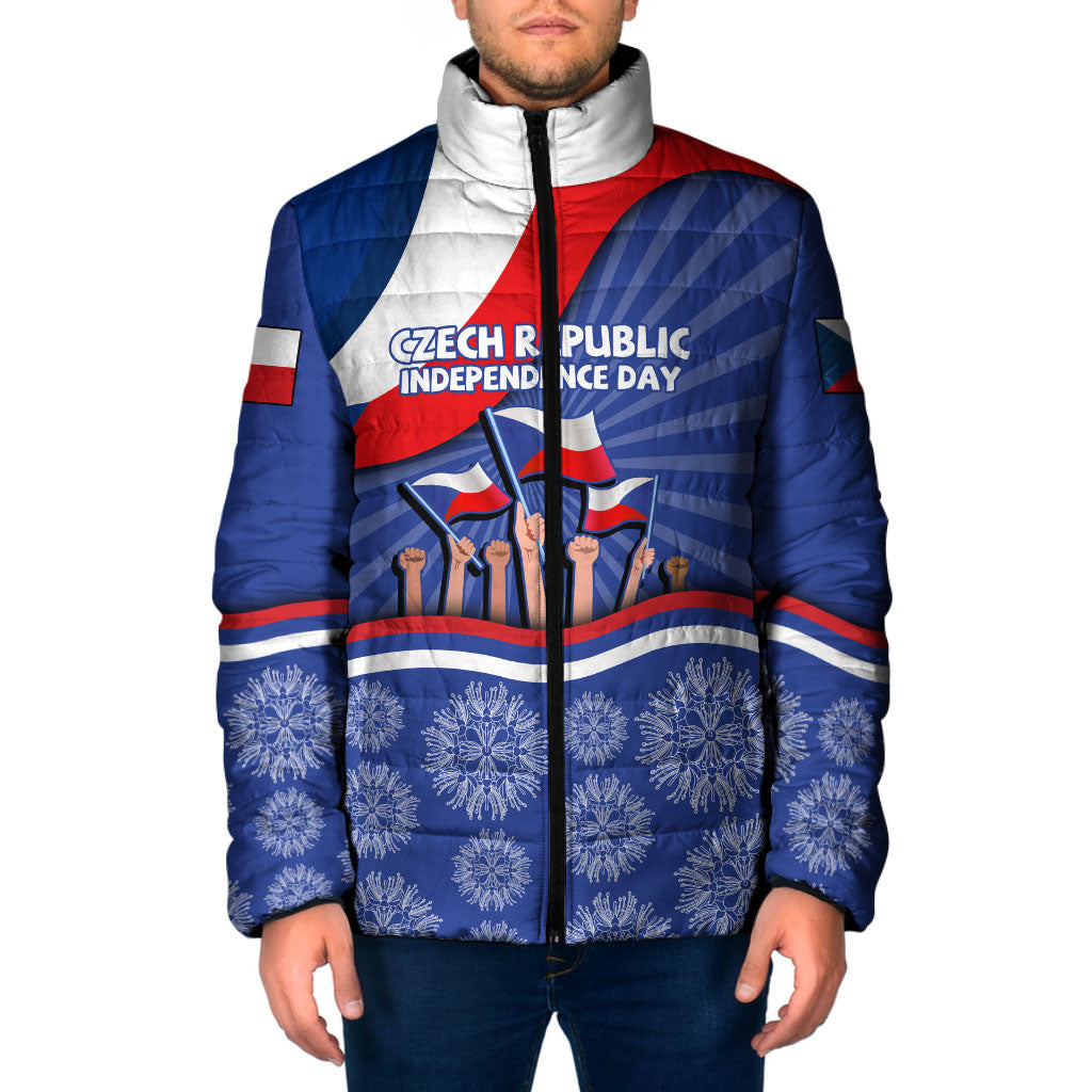 Czech Republic Independence Day Padded Jacket Patriotic Flag Raised Fist Pride