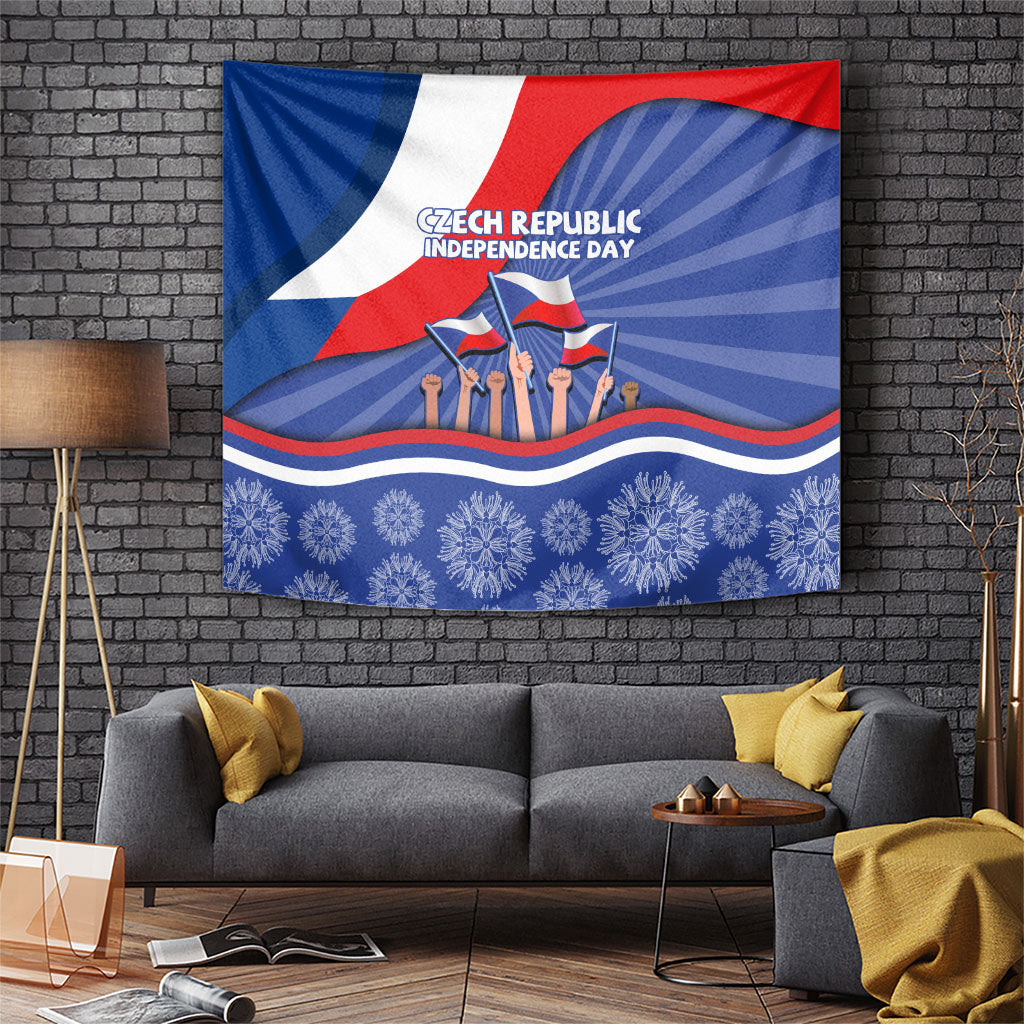 Czech Republic Independence Day Tapestry Patriotic Flag Raised Fist Pride
