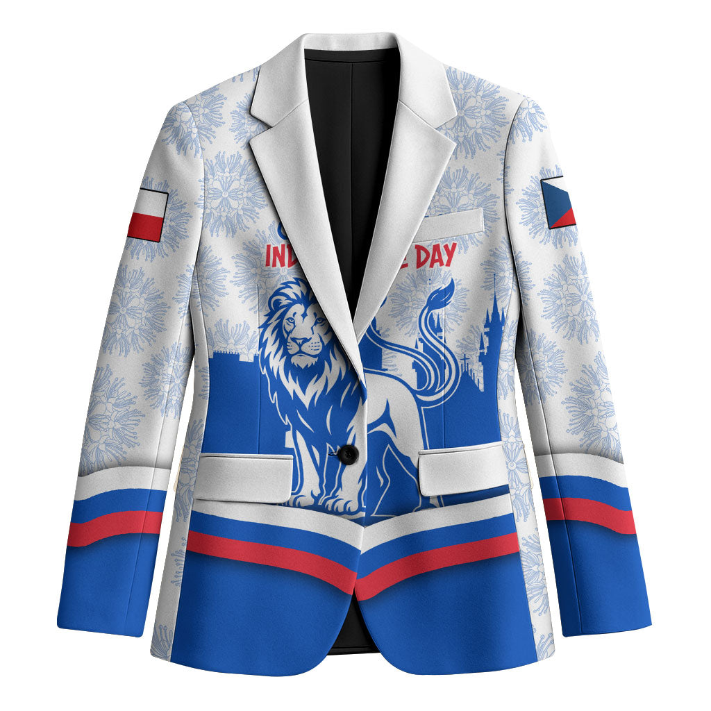 Czech Republic Independence Day Blazer Czechia Lion Patriotic Flag Castle Skyline