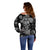 Skull Pattern Off Shoulder Sweater I'm Never Alone - My Demon Are With Me 24/7 - Wonder Print Shop