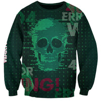 Unisex green tech sweatshirt with bold circuit/lock graphic and #404 ERROR