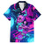 Space Skull Family Matching Mermaid Dress and Hawaiian Shirt Skeleton Color Neon Paint On Space - Wonder Print Shop