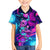 Space Skull Family Matching Mermaid Dress and Hawaiian Shirt Skeleton Color Neon Paint On Space - Wonder Print Shop