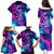 Space Skull Family Matching Puletasi Dress and Hawaiian Shirt Skeleton Color Neon Paint On Space - Wonder Print Shop