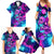 Space Skull Family Matching Summer Maxi Dress and Hawaiian Shirt Skeleton Color Neon Paint On Space - Wonder Print Shop