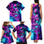 Space Skull Family Matching Tank Maxi Dress and Hawaiian Shirt Skeleton Color Neon Paint On Space - Wonder Print Shop