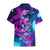 Space Skull Hawaiian Shirt Skeleton Color Neon Paint On Space - Wonder Print Shop