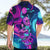 Space Skull Hawaiian Shirt Skeleton Color Neon Paint On Space - Wonder Print Shop