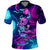 Space Skull Polo Shirt Skeleton Color Neon Paint On Space - Wonder Print Shop