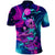 Space Skull Polo Shirt Skeleton Color Neon Paint On Space - Wonder Print Shop