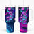 Space Skull Tumbler With Handle Skeleton Color Neon Paint On Space - Wonder Print Shop