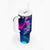 Space Skull Tumbler With Handle Skeleton Color Neon Paint On Space - Wonder Print Shop