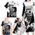 Black Joke Skull Family Matching Long Sleeve Bodycon Dress and Hawaiian Shirt Spade Ace Grunge Art - Wonder Print Shop