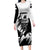 Black Joke Skull Family Matching Long Sleeve Bodycon Dress and Hawaiian Shirt Spade Ace Grunge Art - Wonder Print Shop