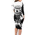 Black Joke Skull Family Matching Long Sleeve Bodycon Dress and Hawaiian Shirt Spade Ace Grunge Art - Wonder Print Shop