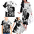 Black Joke Skull Family Matching Off Shoulder Long Sleeve Dress and Hawaiian Shirt Spade Ace Grunge Art - Wonder Print Shop