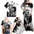 Black Joke Skull Family Matching Off Shoulder Maxi Dress and Hawaiian Shirt Spade Ace Grunge Art - Wonder Print Shop