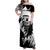 Black Joke Skull Family Matching Off Shoulder Maxi Dress and Hawaiian Shirt Spade Ace Grunge Art - Wonder Print Shop