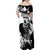 Black Joke Skull Family Matching Off Shoulder Maxi Dress and Hawaiian Shirt Spade Ace Grunge Art - Wonder Print Shop