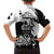 Black Joke Skull Family Matching Off Shoulder Short Dress and Hawaiian Shirt Spade Ace Grunge Art - Wonder Print Shop