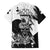 Black Joke Skull Family Matching Short Sleeve Bodycon Dress and Hawaiian Shirt Spade Ace Grunge Art - Wonder Print Shop