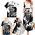 Black Joke Skull Family Matching Summer Maxi Dress and Hawaiian Shirt Spade Ace Grunge Art - Wonder Print Shop