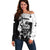 Black Joke Skull Off Shoulder Sweater Spade Ace Grunge Art - Wonder Print Shop